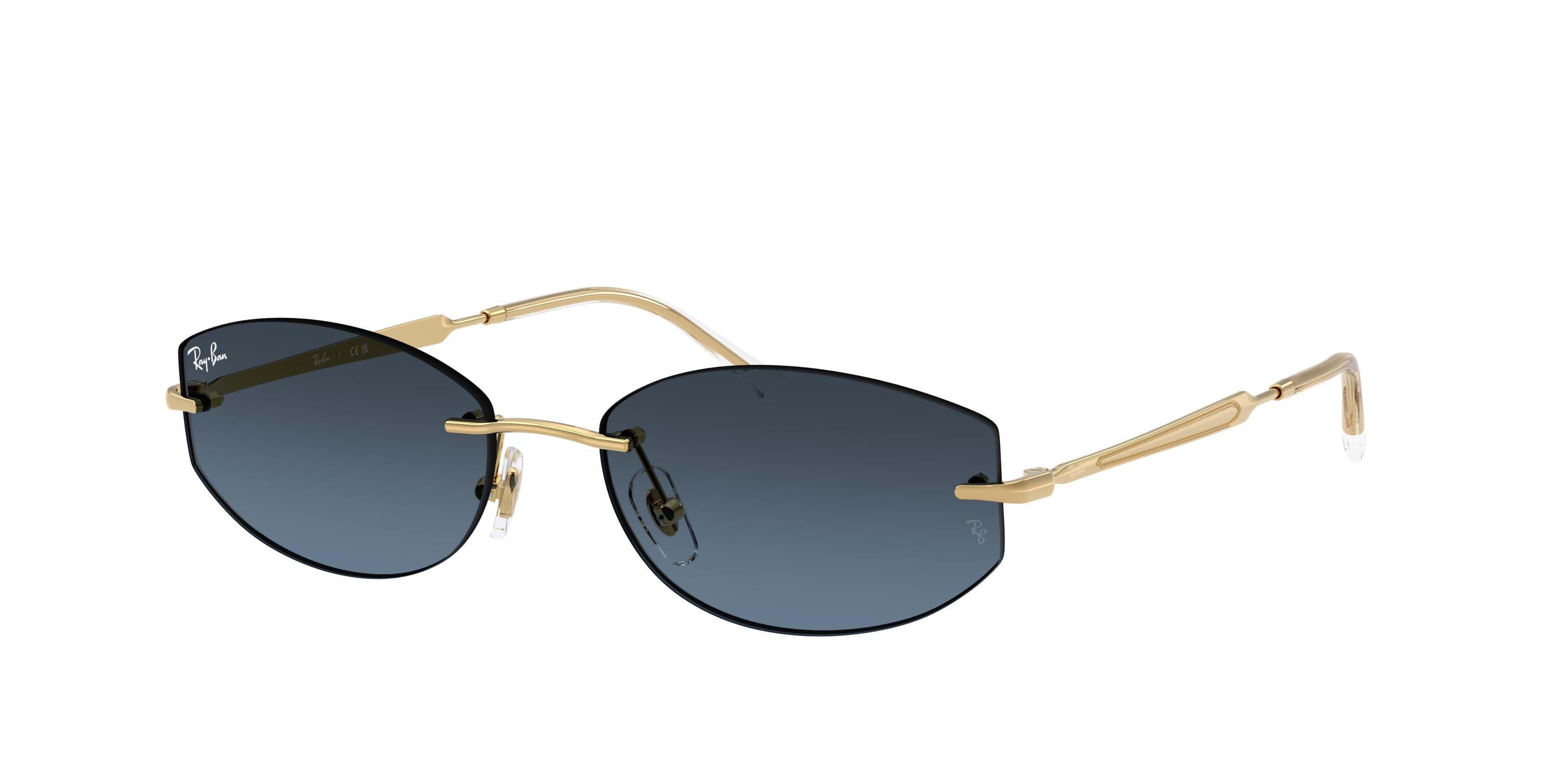 Ray-Ban RB3792 Dark Blue Gradient Dark Grey Sunglasses - Polished Arista Gold - GOLD/GREY